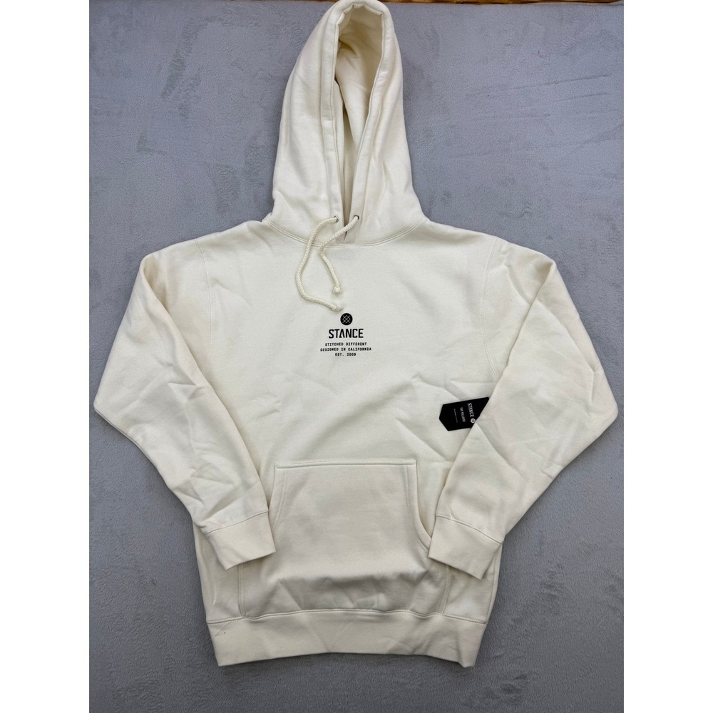 Stance Hoodie Unisex Medium Pullover Cream Heavyweight‎ Streetwear Leisurewear